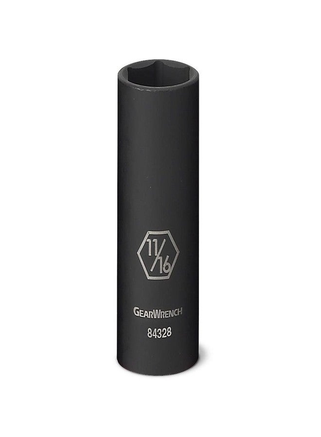 GEARWRENCH 3/8" Drive Deep Impact SAE Socket 1", 6 Point - 84431N, Black