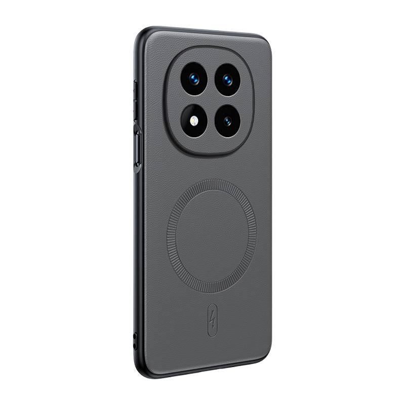 Leather Texture MagSafe Case for Redmi Note 14 with Drop Protection and Strong Magnetic plus Shockproof plus Leather Texture in Gray - Image 5