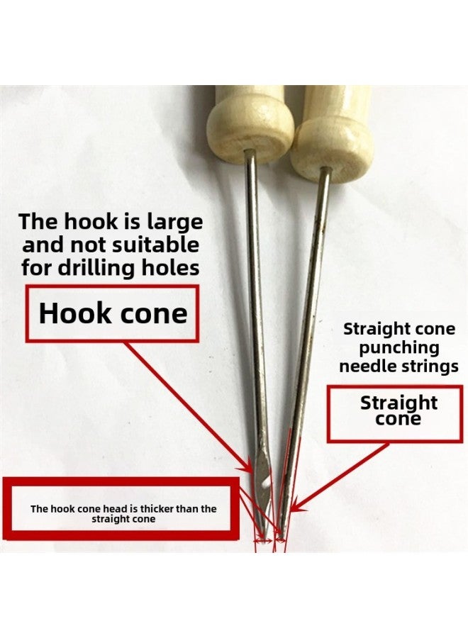 # Financial Bookkeeping Voucher Binding Line And Needle Manual Drilling Awl File Hook Cone Cotton Thread Binding Line Thick Rope-Color:2 Hook Awls + 2 Straight Cones + 5 Needles + 10 Rolls Of White - Image 3
