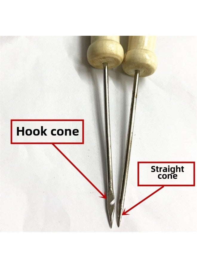 # Financial Bookkeeping Voucher Binding Line And Needle Manual Drilling Awl File Hook Cone Cotton Thread Binding Line Thick Rope-Color:2 Hook Awls + 2 Straight Cones + 5 Needles + 10 Rolls Of White - Image 5