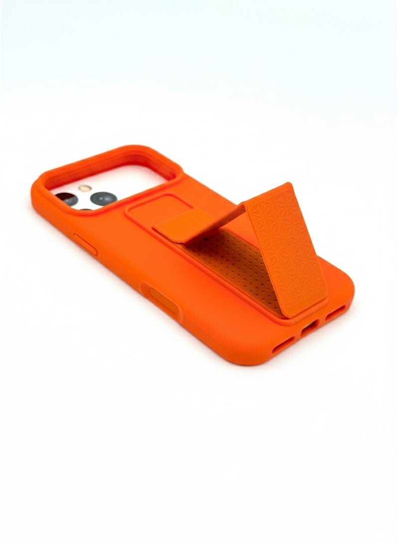 general Orange Dual-Layer Shockproof Case with Built-in Kickstand for iPhone 17 Pro Max - Heavy Duty Protection Phone Cover - Image 4