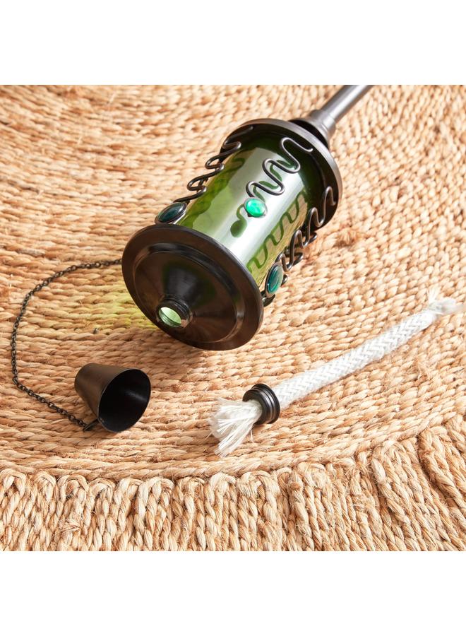 Eden Glass Torch With Metal Stand 9X9X171 Cm - Image 5