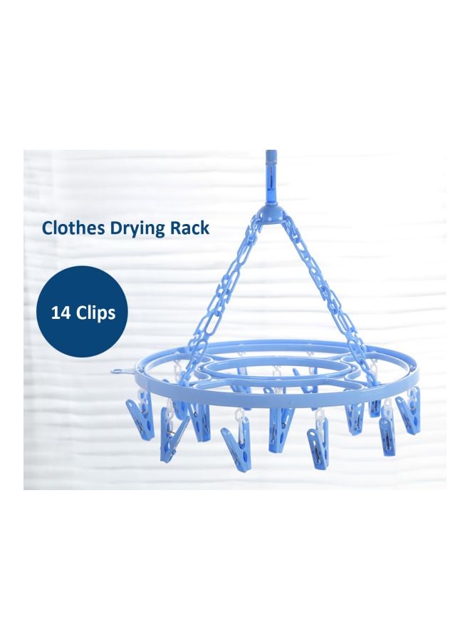 Clothes Drying Hanger With Clip Blue - Image 2