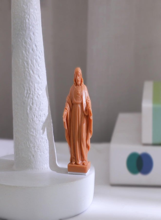 KOMI Sacred Heart of Jesus Statue with Prayer Card, Religious Catholic Mini Jesus Figurine for Car Dashboard Home Office Table Decor Plastic Jesus Statue 3 Inch - Image 2