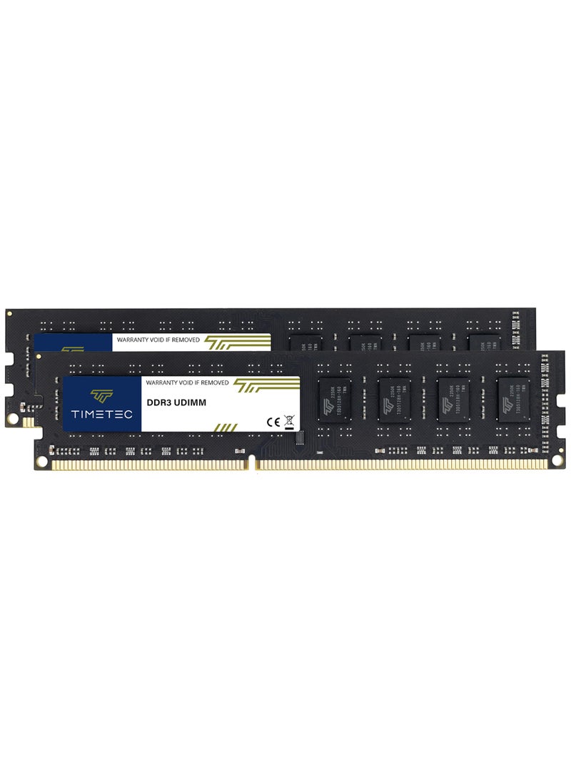 Timetec Timetec 16GB KIT(2x8GB) DDR3 / DDR3L 1333MHz PC3-10600 Non-ECC Unbuffered 1.5V / 1.35V CL9 2Rx8 Dual Rank 240 Pin UDIMM PC Desktop Computer Memory RAM Module Upgrade (16GB KIT(2x8GB))  - Image 1