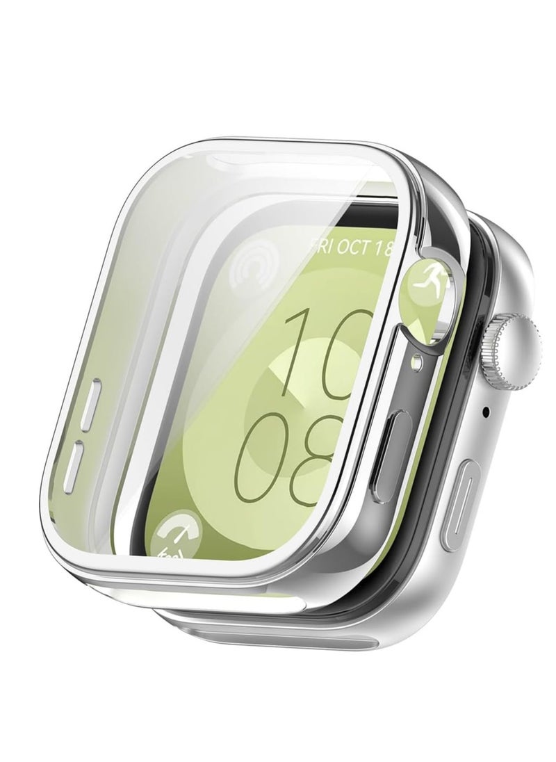 Generic - TPU Watch Case For Huawei Watch Fit 3 2024 Full Screen Protector Shockproof Ultra Slim Cover Silver - Image 1