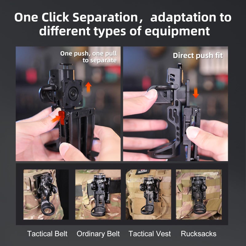 Klarus AH3 Upgraded Flashlight Holster: 360Â° Rotation, 1-Second Tactical Access, Triple-Lock Security, Duty Belt Flash Light Holder - Image 2