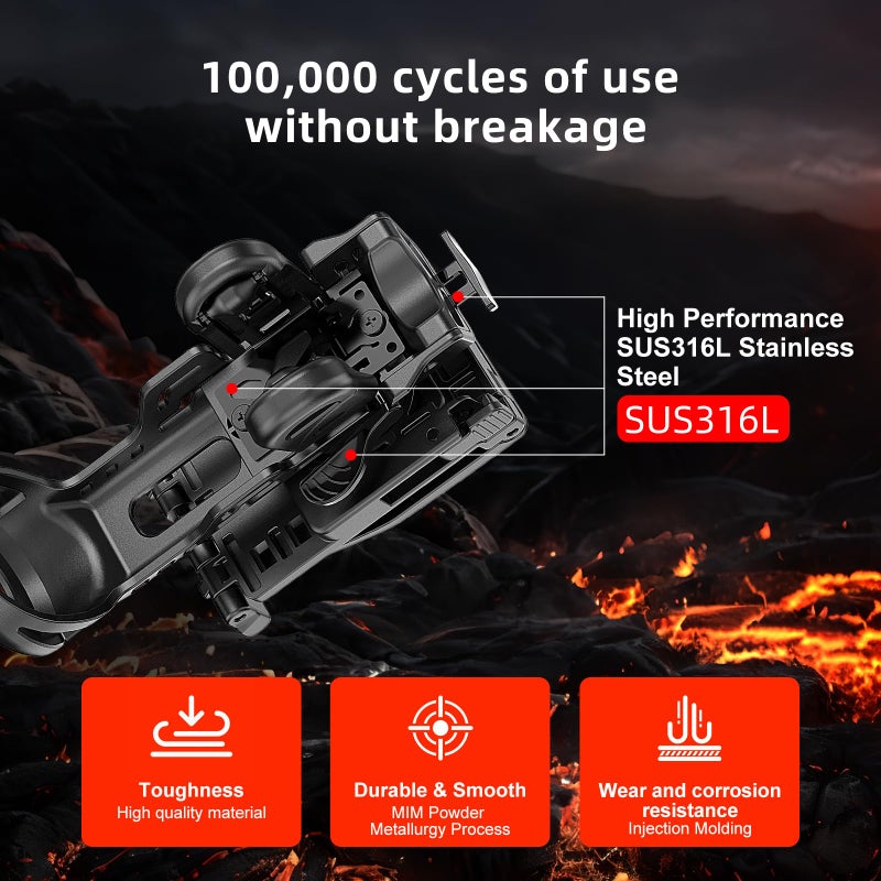 Klarus AH3 Upgraded Flashlight Holster: 360Â° Rotation, 1-Second Tactical Access, Triple-Lock Security, Duty Belt Flash Light Holder - Image 5