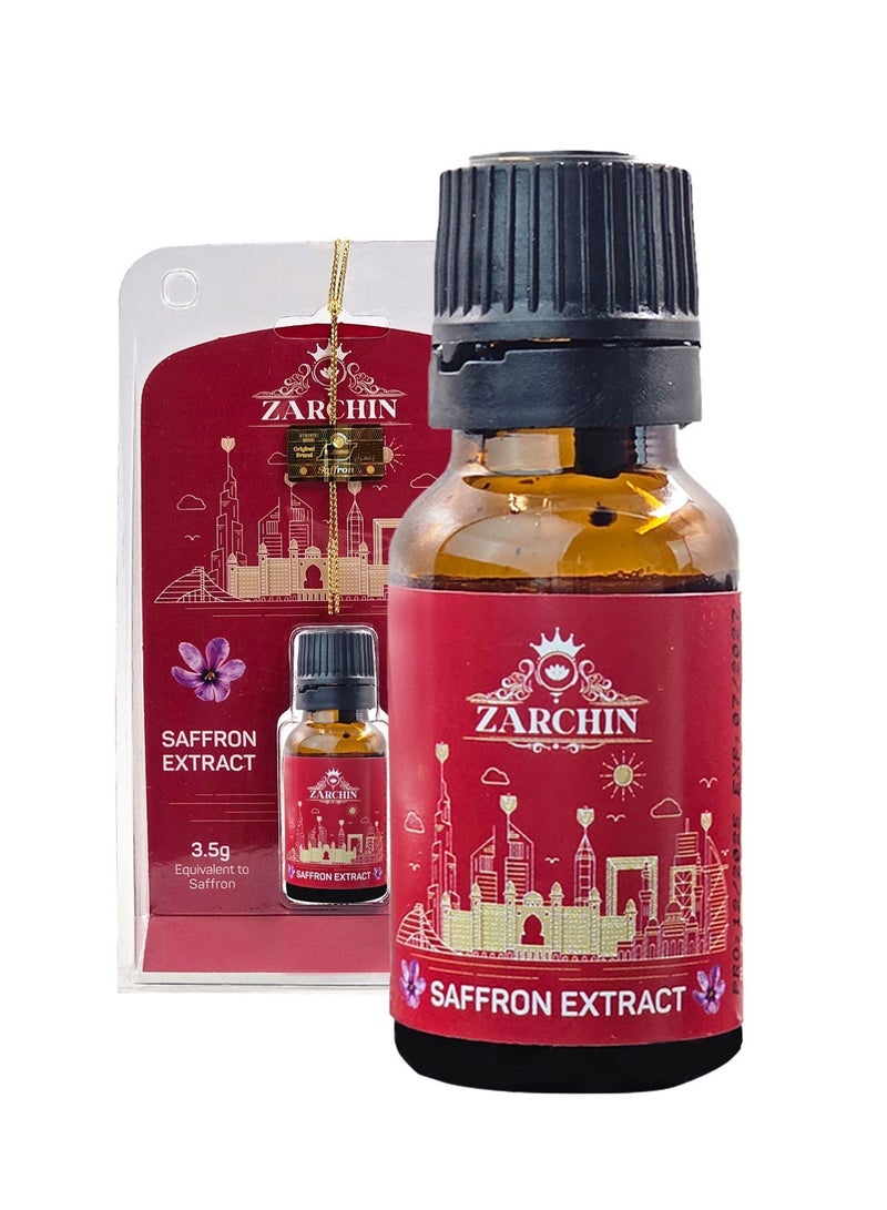 ZARCHIN Saffron Extract Liquid 15ml – Cold Extracted 3.5gr Pure Saffron Concentrate for Cooking & Beverages, Relieves Stress & Supports Mood. - Image 1