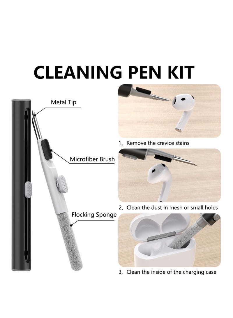 Alyashmac Soft Silicone Protective Case Cover for AirPods 4 with Cleaner Kit and Keychain(Black) - Image 4