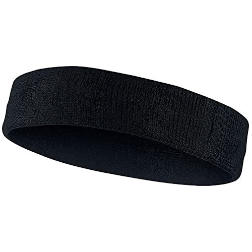AMIFIT Sport Headband for Men and Women - Sports Headband for Workout & Running, Breathable, Non-Slip Sweat Head Bands for Long Hair, Black (Pack of 1) - Image 1