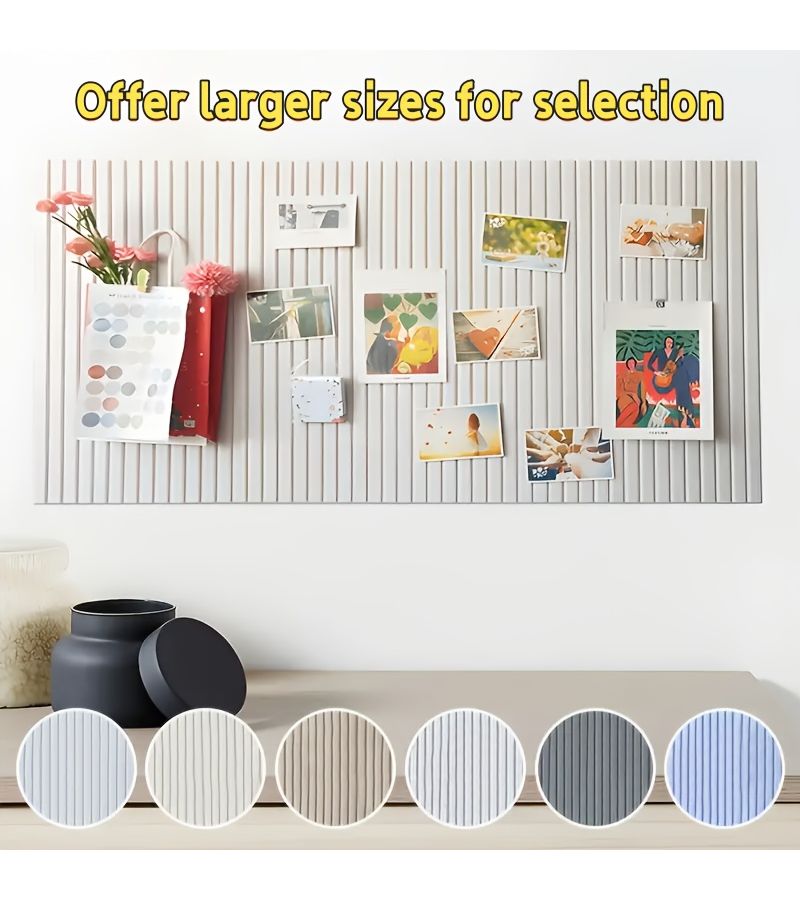 Deep Camel Extra Large Felt Board Vertical Striped Plush Bulletin Push Pin Notice Office Display - Image 1