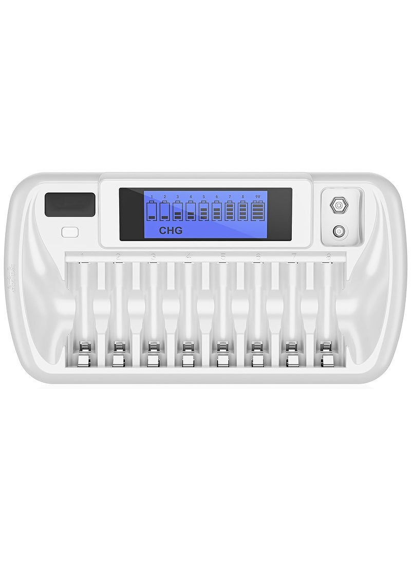 DMK Power DMK Power 9 Slot Battery Charger - Fast Charging for AA AAA Ni-MH Ni-CD 9V Li-ion Batteries (Model: TC-Q99) - Image 1