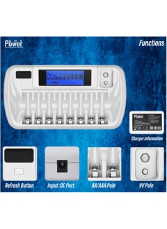 DMK Power DMK Power 9 Slot Battery Charger - Fast Charging for AA AAA Ni-MH Ni-CD 9V Li-ion Batteries (Model: TC-Q99)  - Image 4
