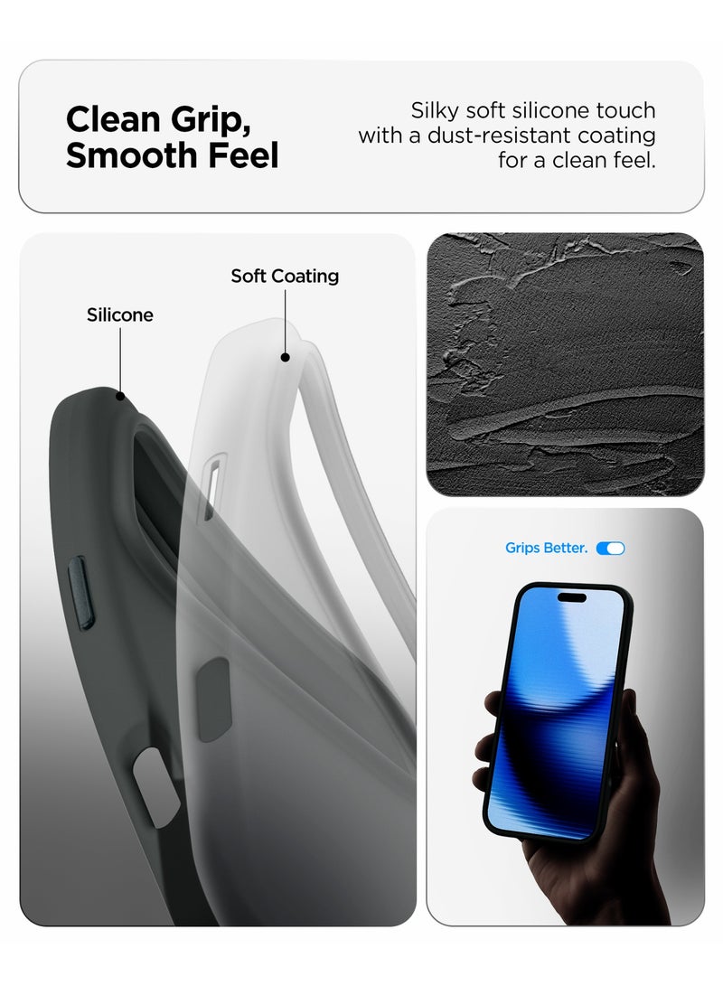 Spigen Silicone Fit MagFit for iPhone 17 Pro MagSafe Case Cover - Abyss Green - Image 3