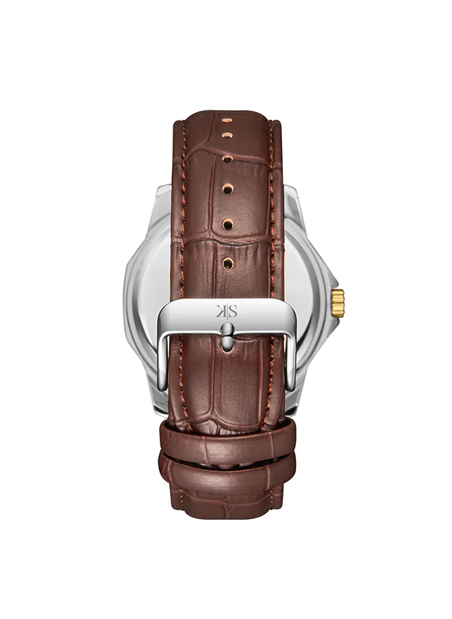 KENNETH SCOTT Men's Champagne Dial Analog Watch - K24018-TLDC