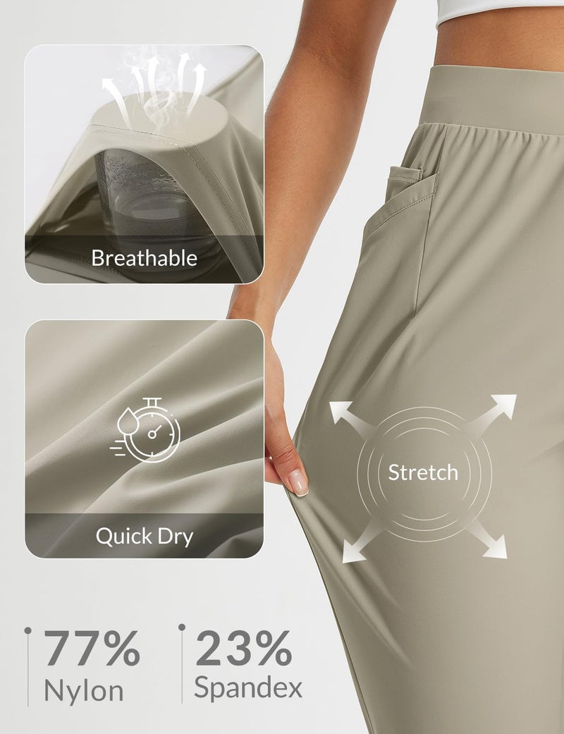 baleaf Womens Travel Pants Petite Stretchy Work Pants Business Casual Slacks Golf Pants Dressy with Pockets Twill L - Image 4