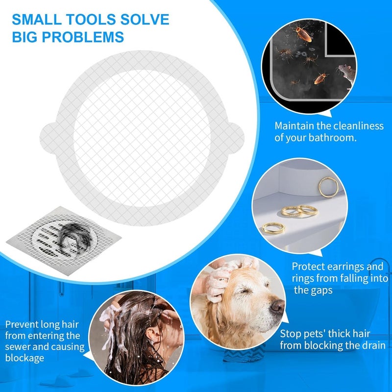 Orbica Pcs 10 Disposable Shower Drain Cover Hair Catcher Shower Drain Mesh Stickers, Bathroom, Bathtub Drain Kitchen Shower Drain Floor Sink Strainer Filter (10) - Image 5