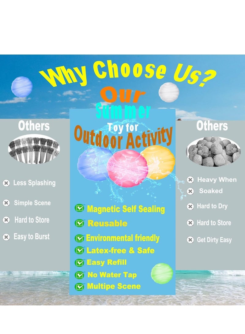 KASTWAVE Reusable Water Balloons, Quick Fill Self Sealing, Outdoor toys for kids adults, Water Bomb Balls for Water Fight Game, Water Park, Summer Party, 6pcs - Image 4