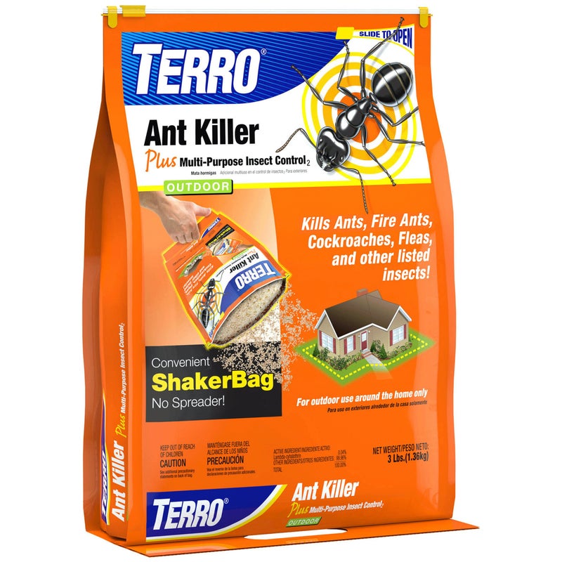 TERRO T901-6 Ant Killer Plus Multi-Purpose Insect Control for Outdoors - Kills Fire Ants, Fleas, Cockroaches, and Other Crawling Insects - 3lb - Image 1