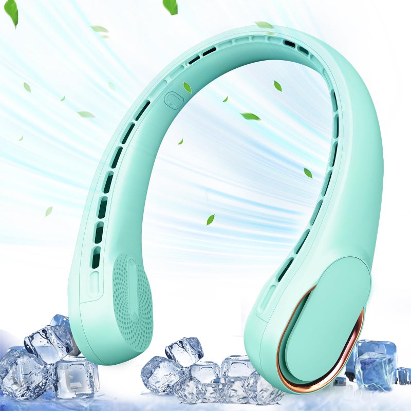 ASNUG Portable Neck Fan Neck Fans for Women 4000 mAh Rechargeable Personal Fan360 Hands Free Bladeless Fan 3 Speeds Adjustable Faster Cooling Super Quiet Suitable for Home Office Travel - Image 2