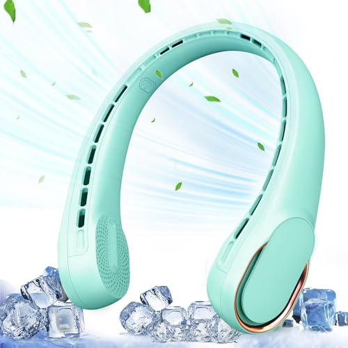 ASNUG Portable Neck Fan Neck Fans for Women 4000 mAh Rechargeable Personal Fan360 Hands Free Bladeless Fan 3 Speeds Adjustable Faster Cooling Super Quiet Suitable for Home Office Travel - Image 1