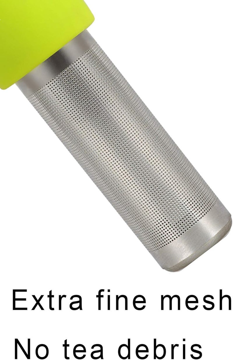 Leden Tea Infuser for Loose Tea Extra Fine Mesh Tea Steeper with Cute Design Tea Strainer Ball with Silicone Handle for Tea Cup Mug, Stainless steel Green - Image 4