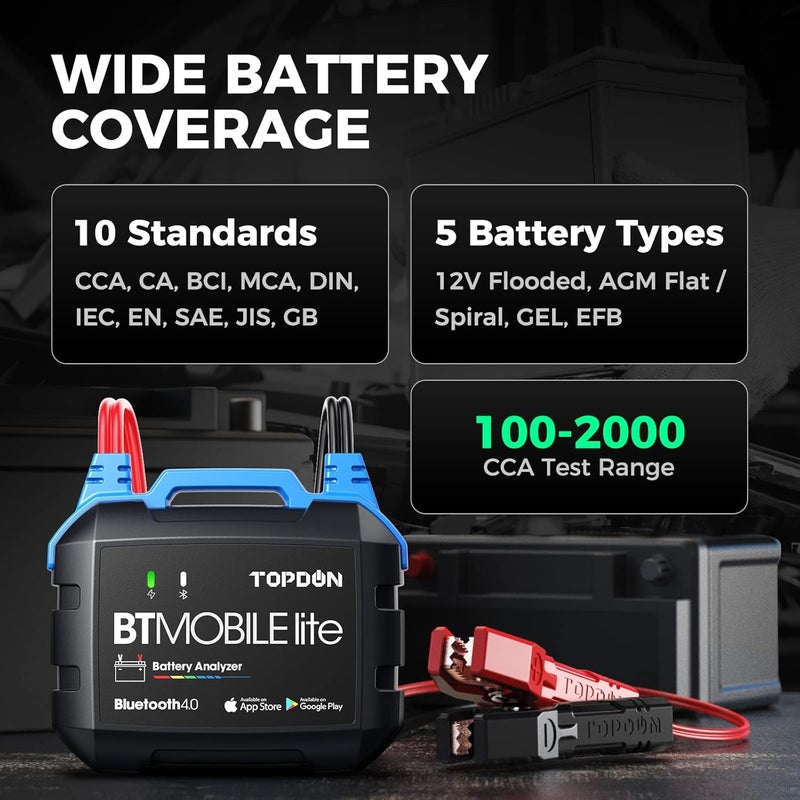 Topdon BTMobile Lite Bluetooth Car Battery Tester Analyzer - Image 3