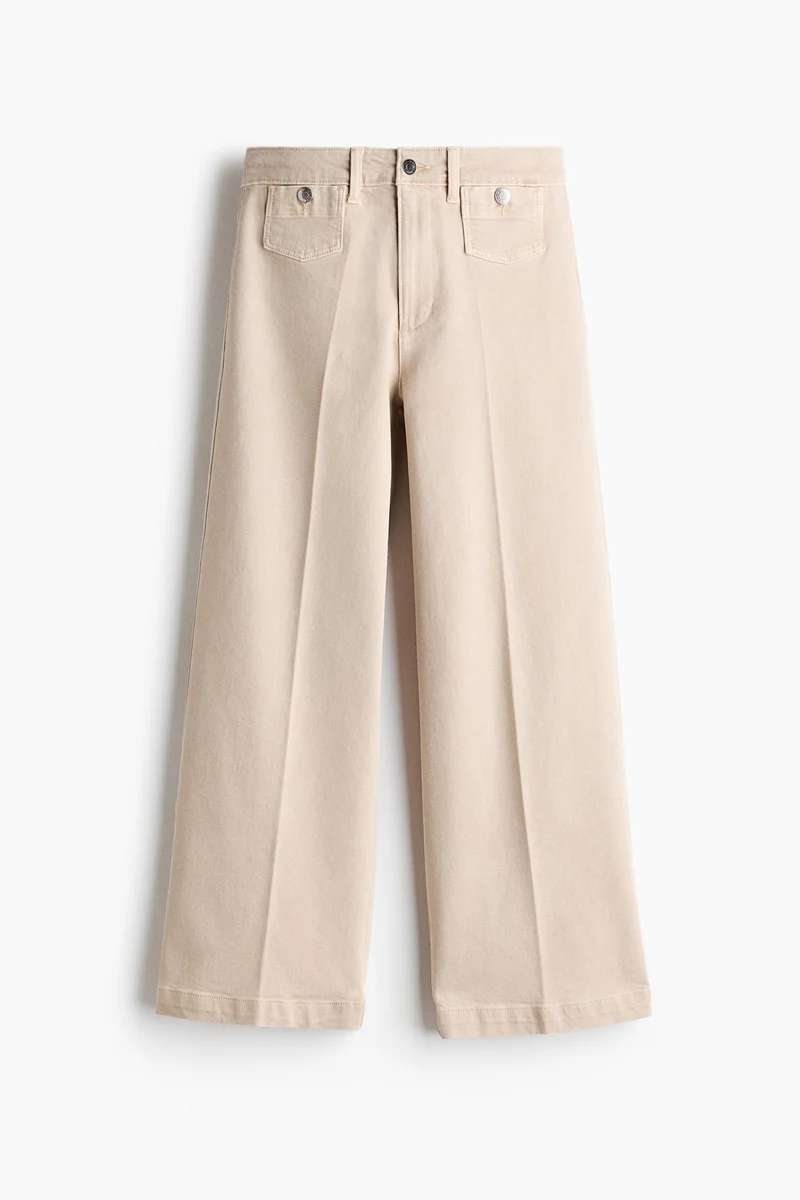 Wide High Waist Ankle Jeans