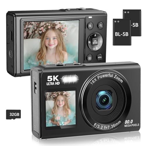 AiTechny Digital Camera for Kids, 1080P FHD Kids Camera with 32GB SD Card, 44MP Point and Shoot Digital Camera with 16X Zoom, Compact Small Vintage Camera Gifts (ai-cam-3) - Image 1