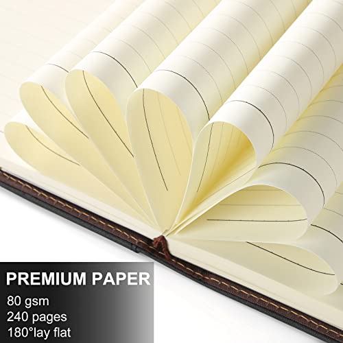 Mousbull Lined Refill Paper for Hardcover Leather Notebook, A5 Refill Page for Refillable Notebook with Pocket, 240 Pages Notebook Paper with Ribbon Bookmark - Image 3