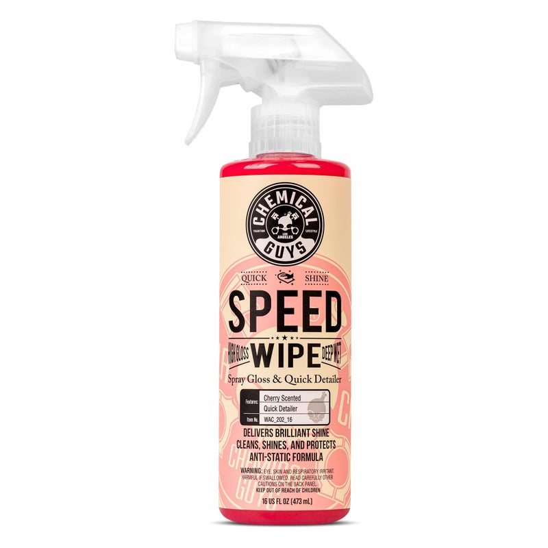 Chemical Guys Speed Wipe Quick Detailer - High Gloss, Streak-Free Shine for Cars, Trucks, Motorcycles, RVs, and More, Safe on Paint, Glass, Wheels, and Trim, Cherry Scent, 16 fl oz - Image 1
