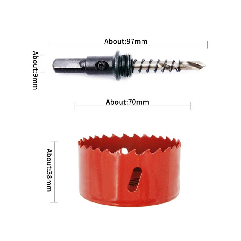 Laiwei Hole Saw Drill Bit HSS Hole Cutter with Arbor for Wood(2-3/4"(70mm Hole Saw)) - Image 2