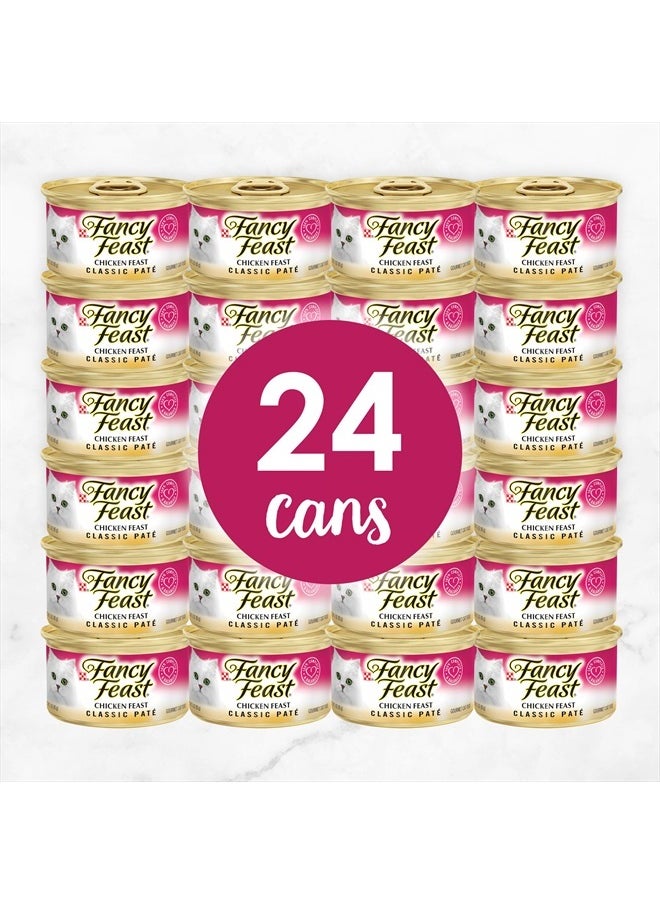 Fancy Feast - Purina Fancy Feast Chicken Feast Classic Grain Free Wet Cat Food Pate - (Pack of 24) 3 oz. Cans - Image 1