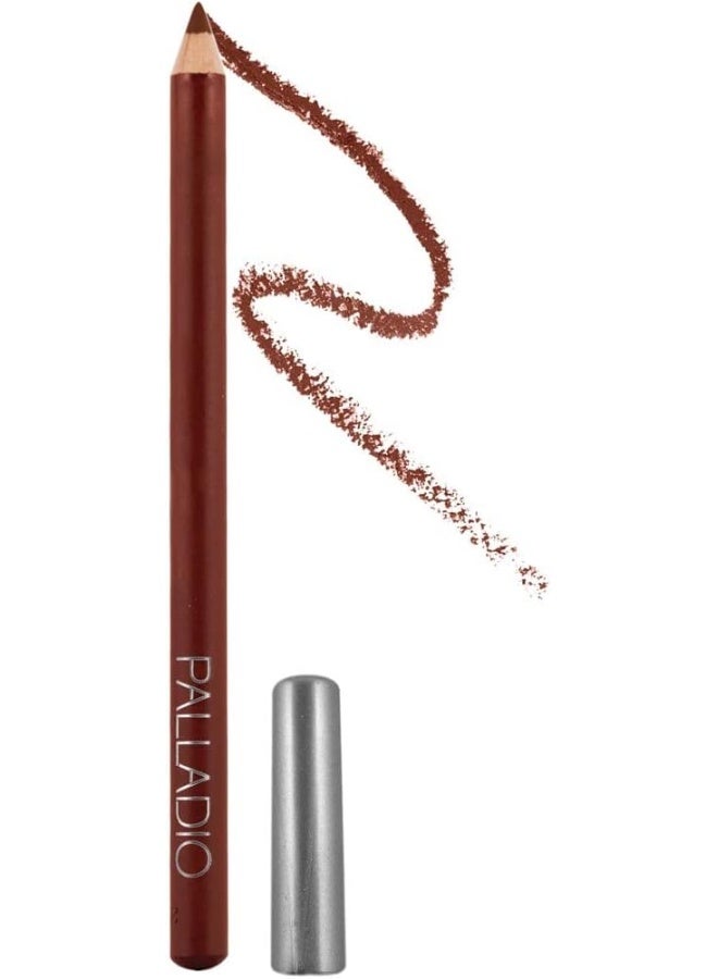 PALLADIO Lip Liner Pencil, Wooden, Firm Yet Smooth, Contour And Line With Ease, Perfectly Outlined Lips, Comfortable, Hydrating, Moisturizing, Rich Pigmented Color, Long Lasting, Walnut - Image 1