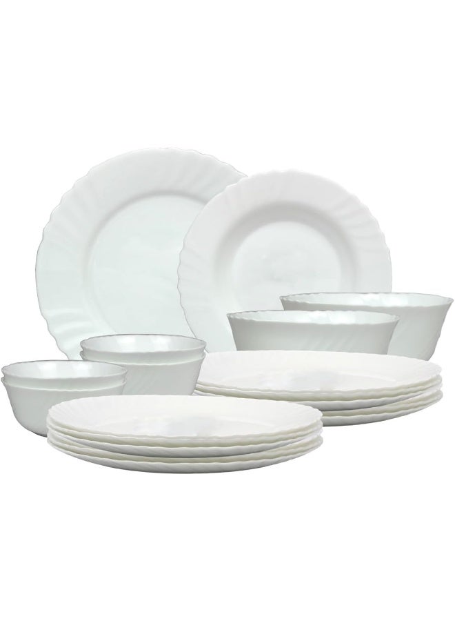 Melrich Melrich 20 Pcs Dinner set 6 Dinner Plate 6 Dessert Plate 6 Bowl 2 Serving Bowl Dishwasher Microwave Safe Scratch Heat Resistance Easy to Clean  - Image 1