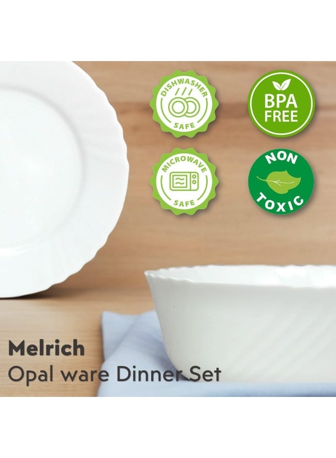 Melrich Melrich 20 Pcs Dinner set 6 Dinner Plate 6 Dessert Plate 6 Bowl 2 Serving Bowl Dishwasher Microwave Safe Scratch Heat Resistance Easy to Clean  - Image 3