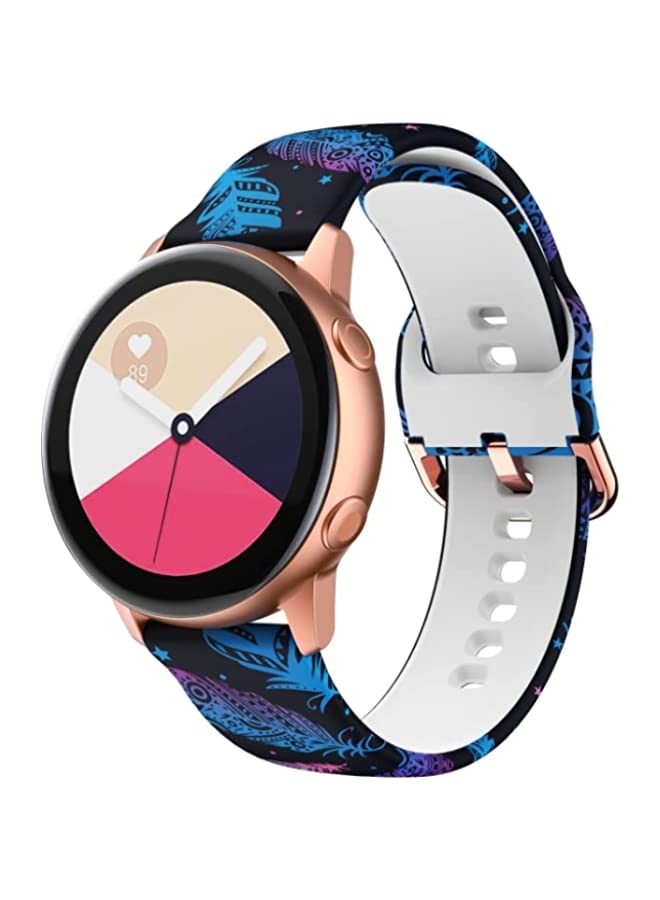 HuHa Band For Samsung Galaxy Watch 46mm Silicone Printing Watch Band Feather - Image 1