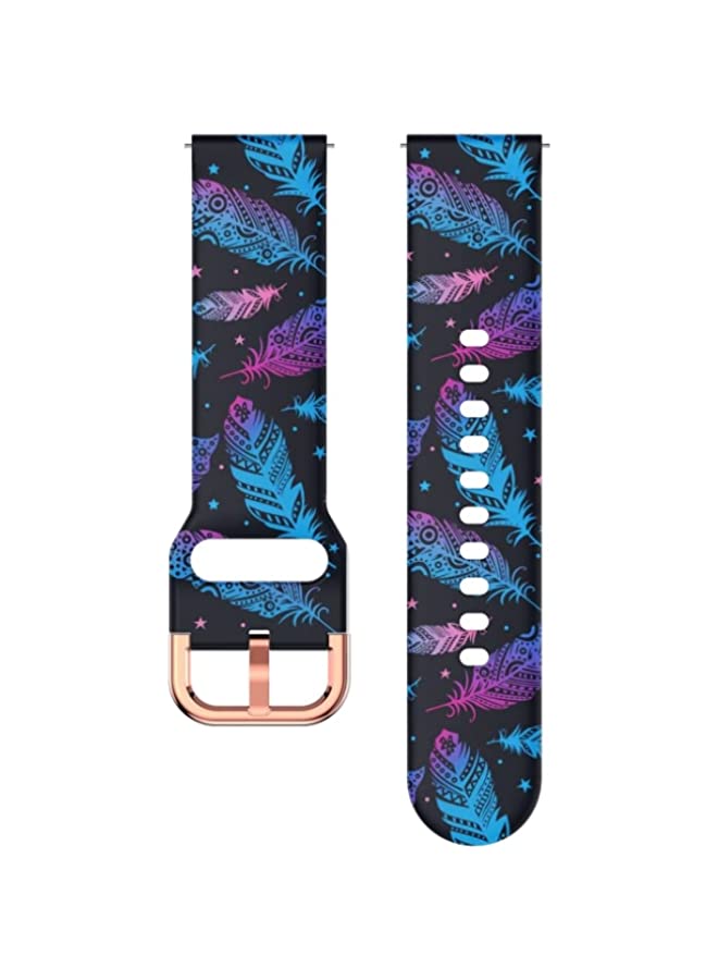 HuHa Band For Samsung Galaxy Watch 46mm Silicone Printing Watch Band Feather - Image 2