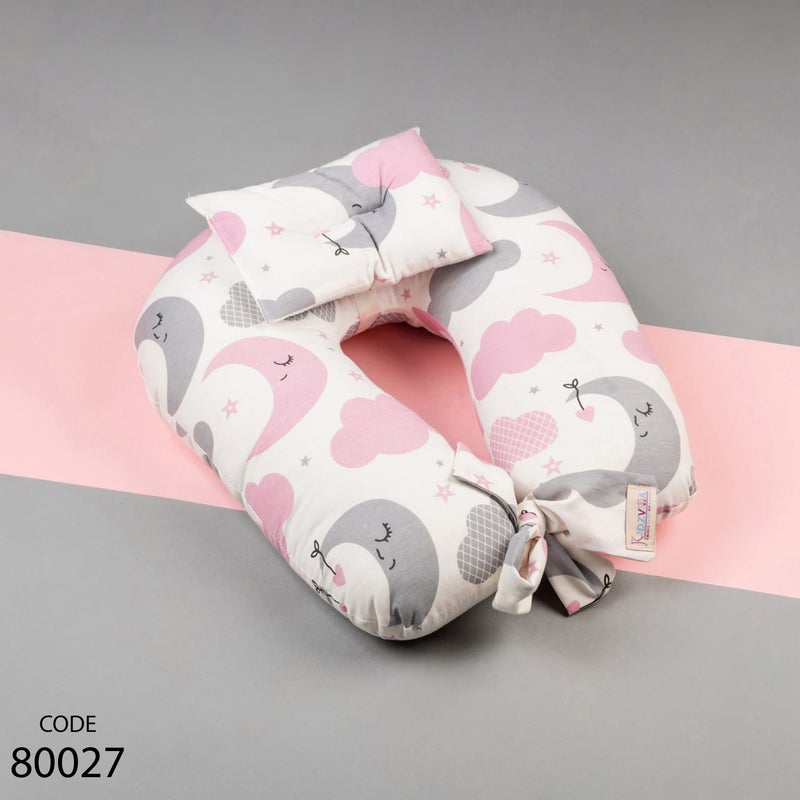 Breastfeeding Support Pillow for Mothers with Head Pillow and Washable Cover.