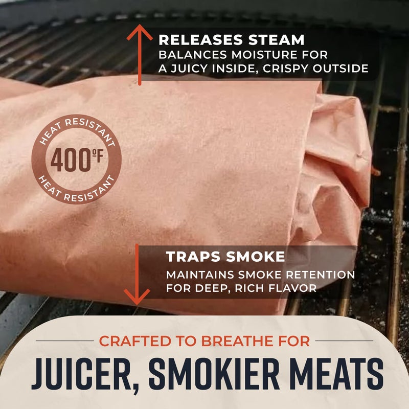 Bryco Goods Pink Butcher Paper Roll 18"x175' (2100 Inch) - USA Made - Food-Grade Peach Butcher Paper for Smoker, BBQ, Grilling, Smoking Meat - Unbleached, Uncoated & Unwaxed - Image 5