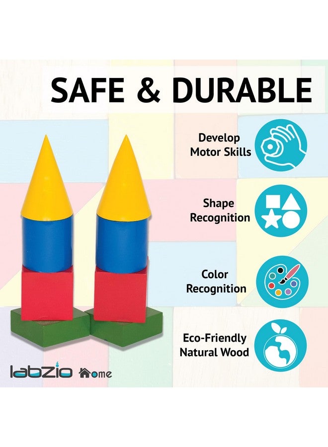 Labzio -Wooden Toy/Puzzle for Learning with Sorting and Stacking Geometrical Shapes and Colours for Children in a Fun Way. - Image 3