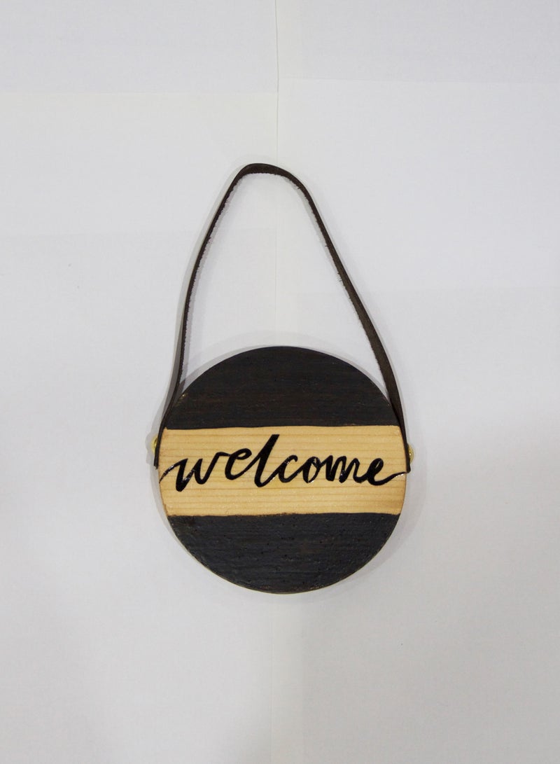 Welcome hanging black