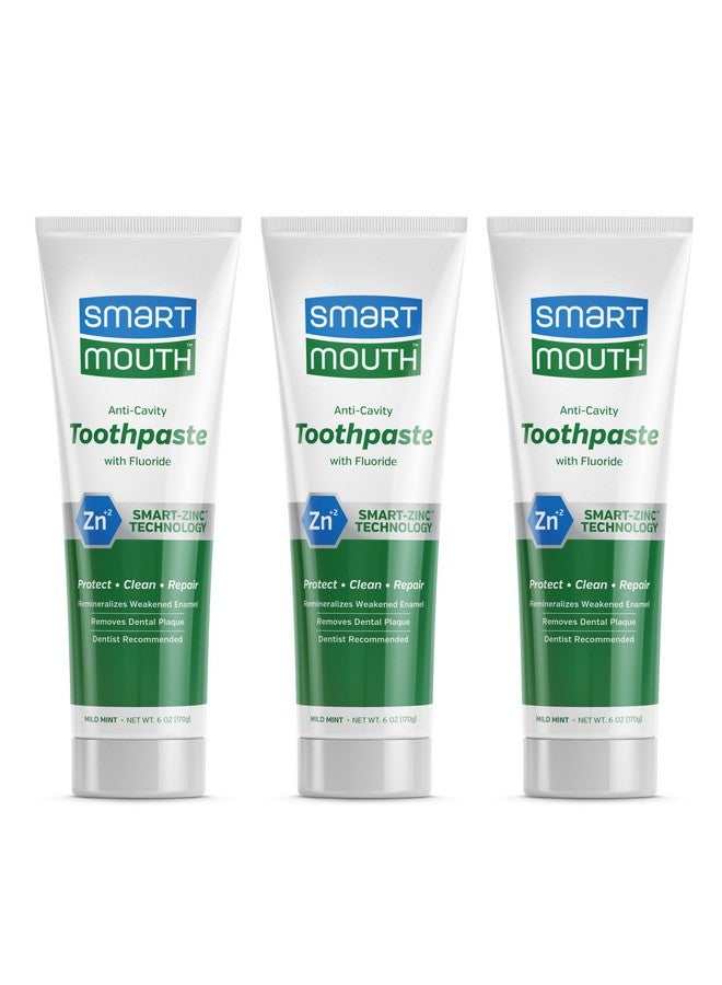 SmartMouth Toothpaste, Refreshing Mint, 6Ounce Tube (Pack Of 3) - Image 1