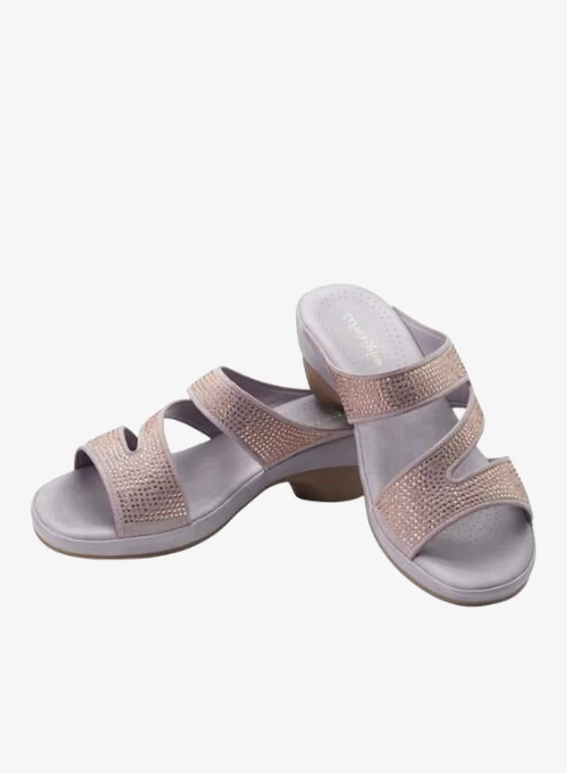 Michelle Morgan Purple 092-3105 Michelle Morgan Ladies Mid Heel Sandals 514RJ311 Purple for Women | Best Price UAE