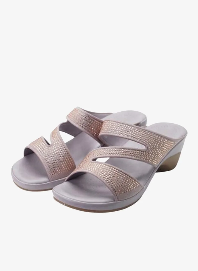 Michelle Morgan Purple 092-3105 Michelle Morgan Ladies Mid Heel Sandals 514RJ311 Purple for Women | Best Price UAE