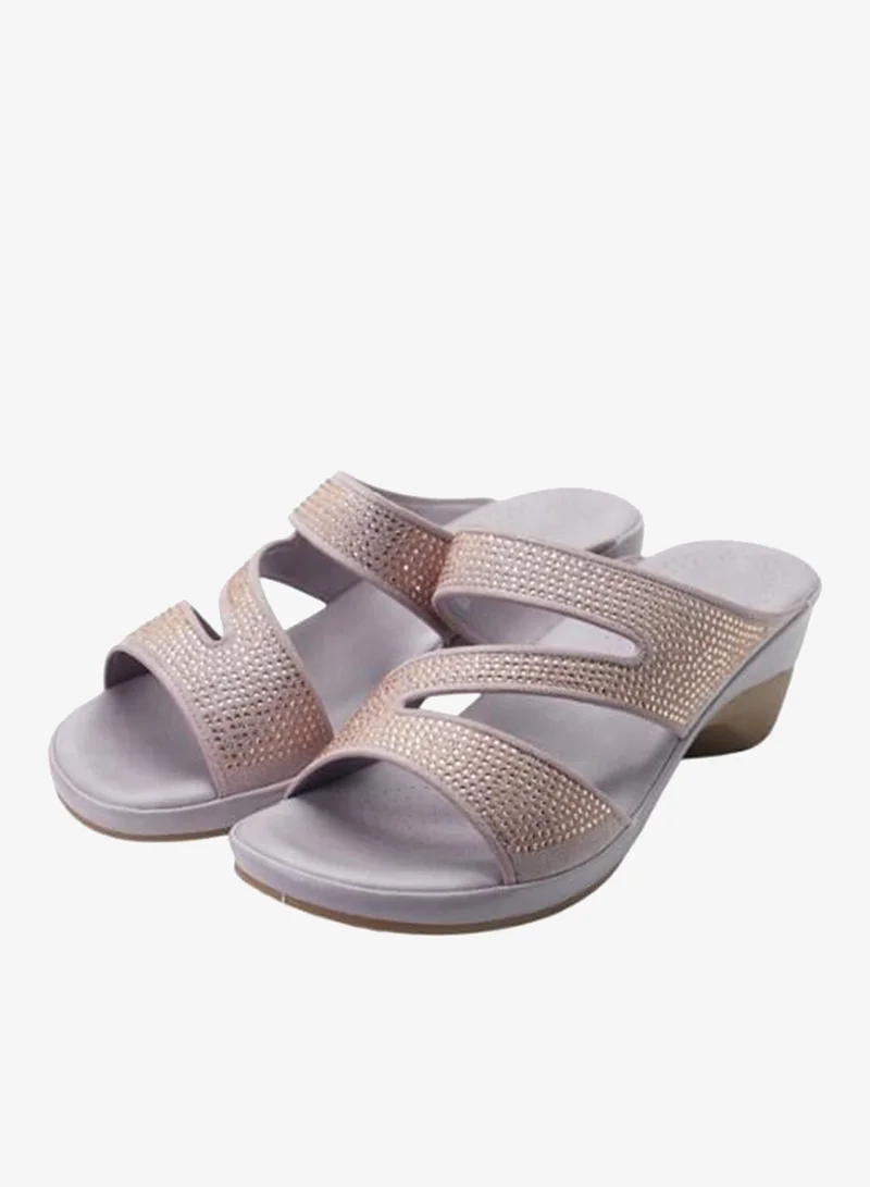 Michelle Morgan Purple 092-3105 Michelle Morgan Ladies Mid Heel Sandals 514RJ311 Purple for Women | Best Price UAE