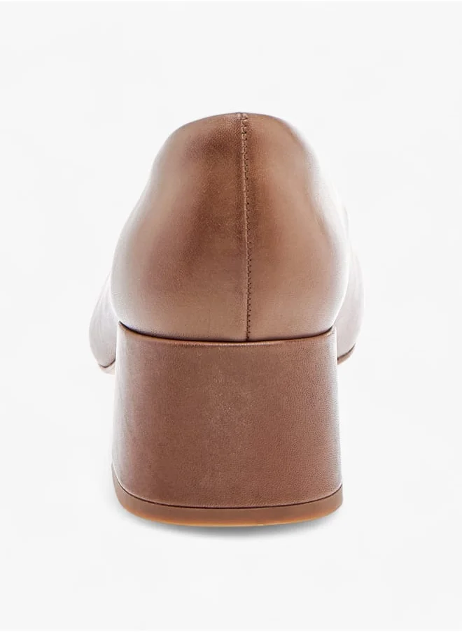 سيليست Womens Panelled Slip-On Shoes With Block Heels