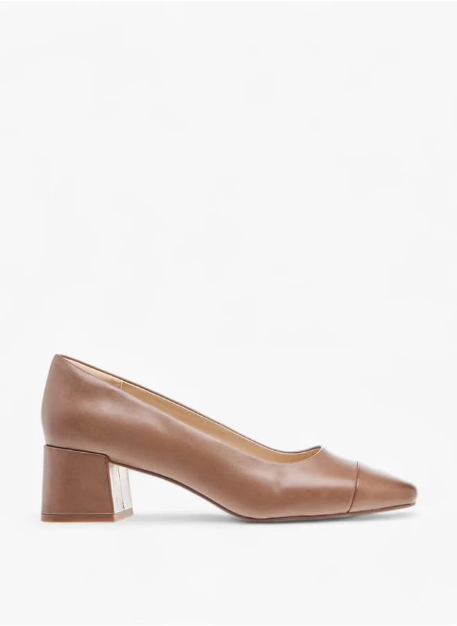 سيليست Womens Panelled Slip-On Shoes With Block Heels