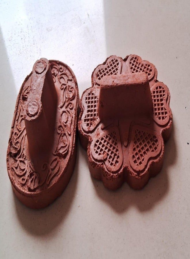 GREECHO Organic Mitti Foot Scrubber Natural Pumice Clay Stone Dead Skin Exfoliator Tool Handmade Terracotta Foot Scrubber Foot Heel Filer Scraper [ Pack of 2 ] - Image 2